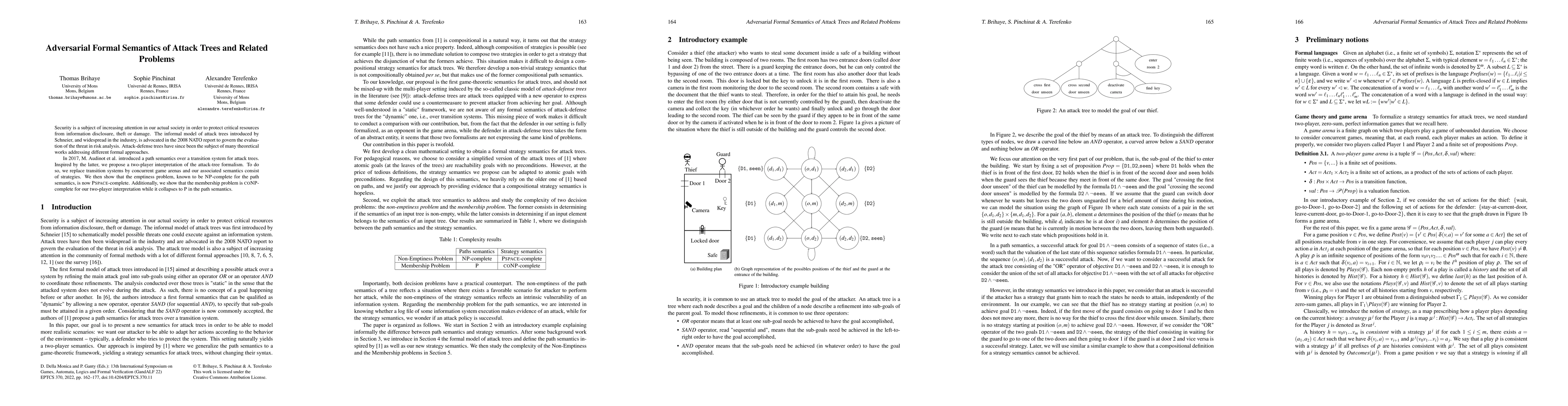 Thumbnail for Adversarial Formal Semantics of Attack Trees and Related Problems