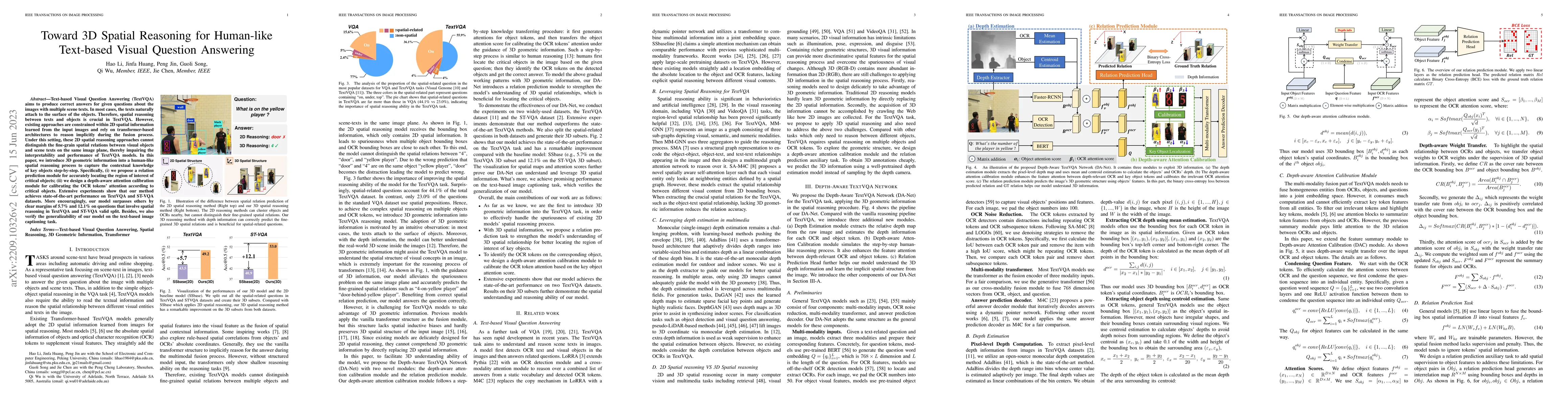 Thumbnail for Toward 3D Spatial Reasoning for Human-like Text-based Visual Question
  Answering
