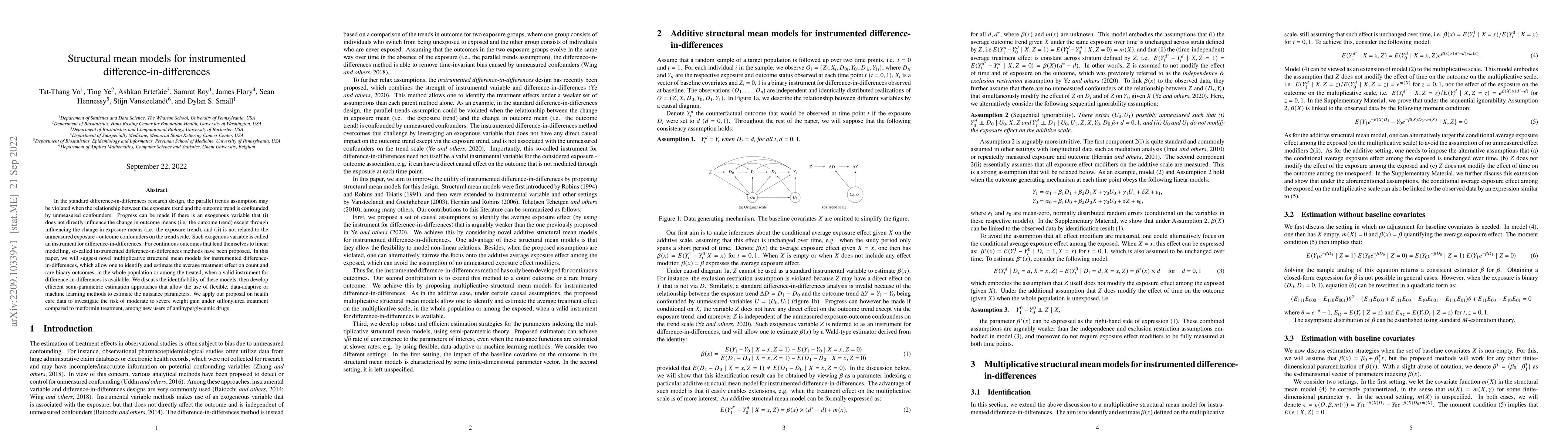 Thumbnail for Structural mean models for instrumented difference-in-differences