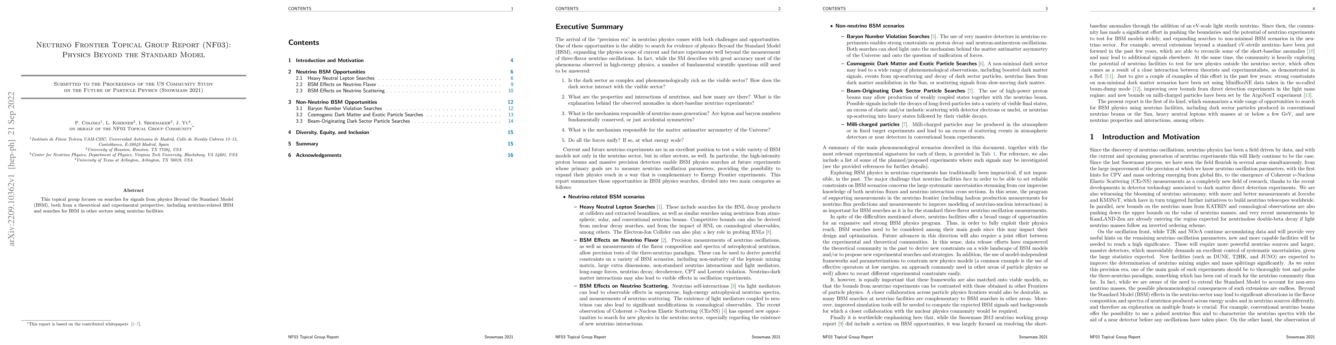 Thumbnail for Neutrino Frontier Topical Group Report (NF03): Physics Beyond the
  Standard Model