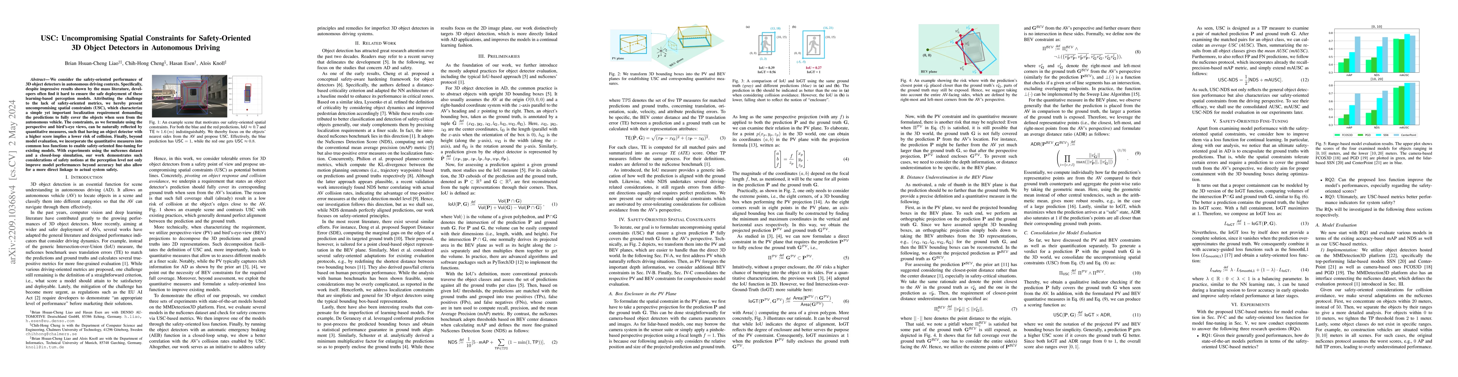 Thumbnail for USC: Uncompromising Spatial Constraints for Safety-Oriented 3D Object
  Detectors in Autonomous Driving