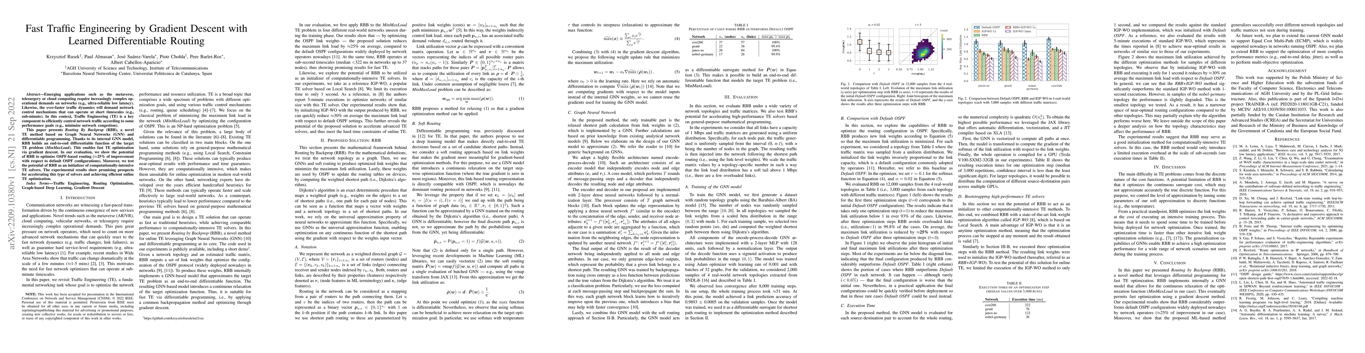 Thumbnail for Fast Traffic Engineering by Gradient Descent with Learned Differentiable
  Routing