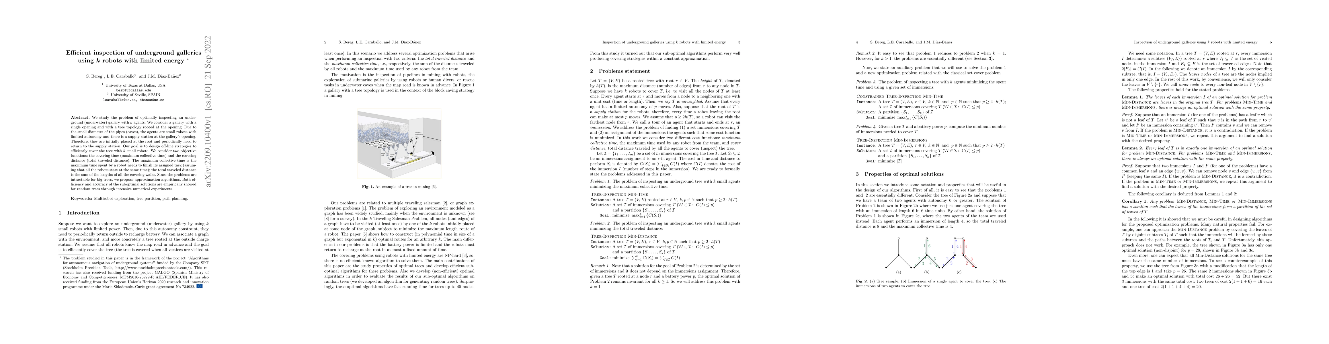 Thumbnail for Efficient inspection of underground galleries using k robots with
  limited energy