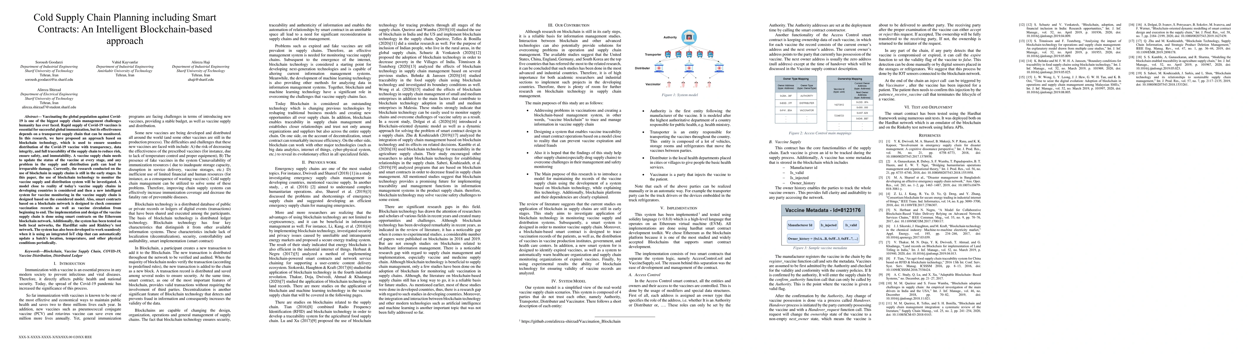 Thumbnail for Cold Supply Chain Planning including Smart Contracts: An Intelligent
  Blockchain-based approach
