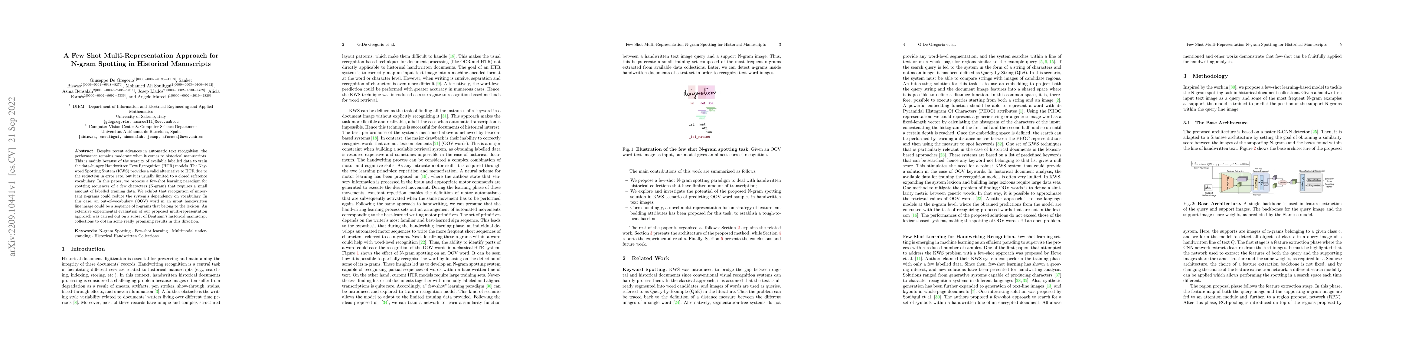 Thumbnail for A Few Shot Multi-Representation Approach for N-gram Spotting in
  Historical Manuscripts