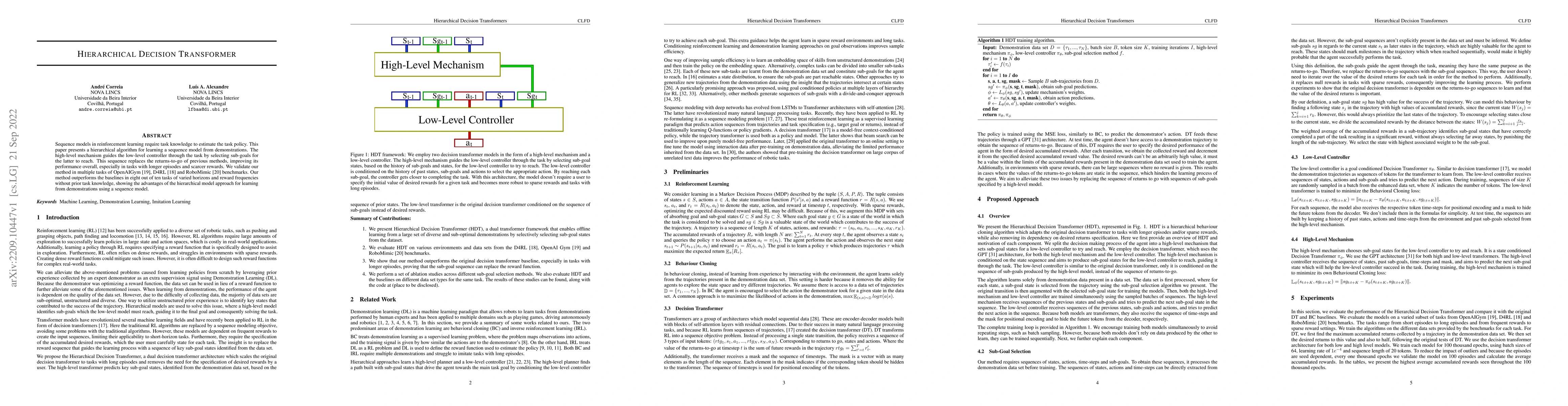 Thumbnail for Hierarchical Decision Transformer