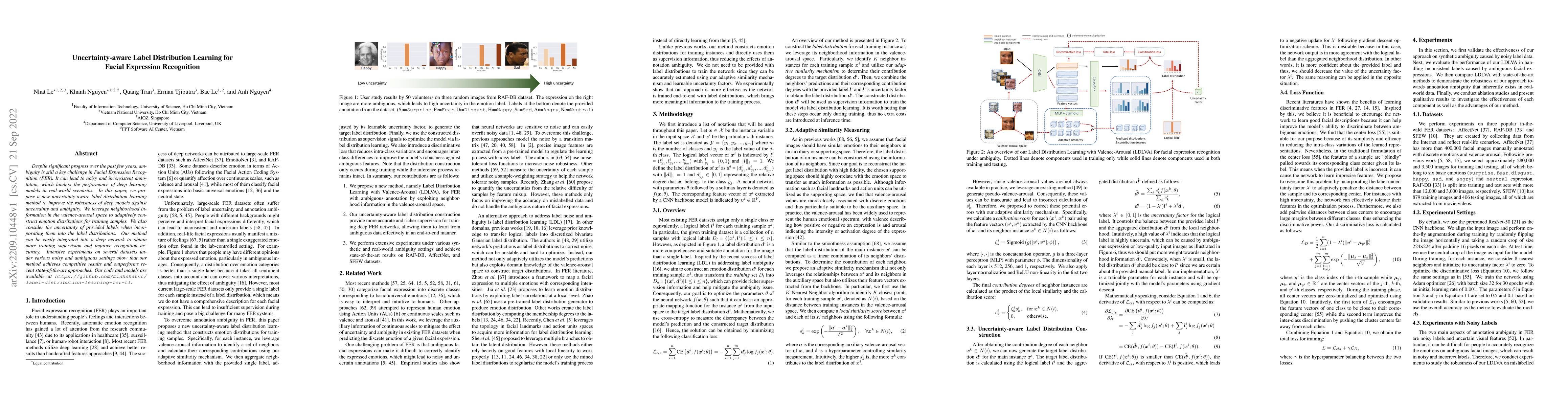 Thumbnail for Uncertainty-aware Label Distribution Learning for Facial Expression
  Recognition