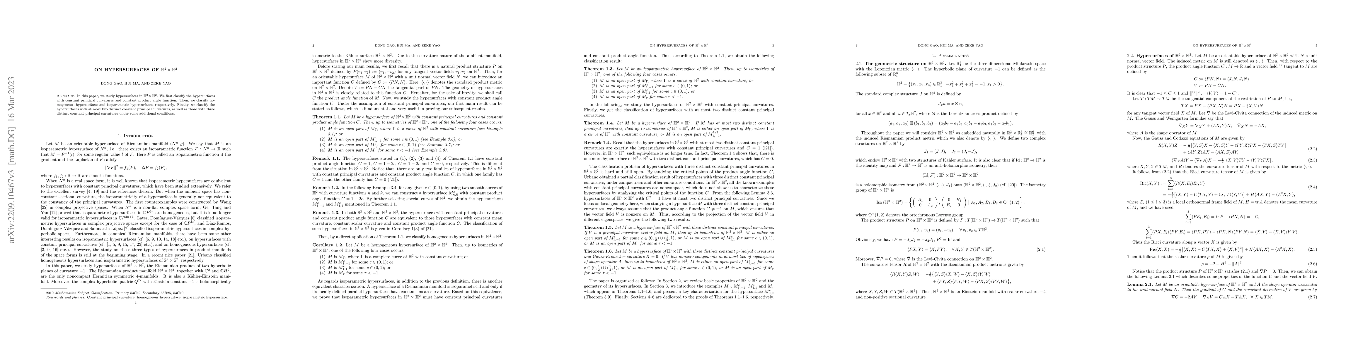 Thumbnail for On Hypersurfaces of $\mathbb{H}^2\times\mathbb{H}^2$