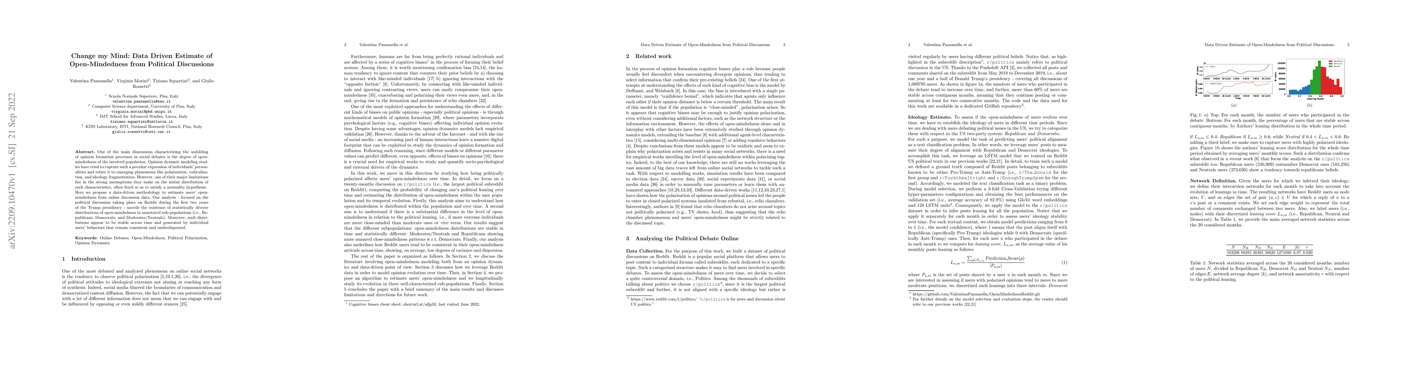 Thumbnail for Change my Mind: Data Driven Estimate of Open-Mindedness from Political
  Discussions