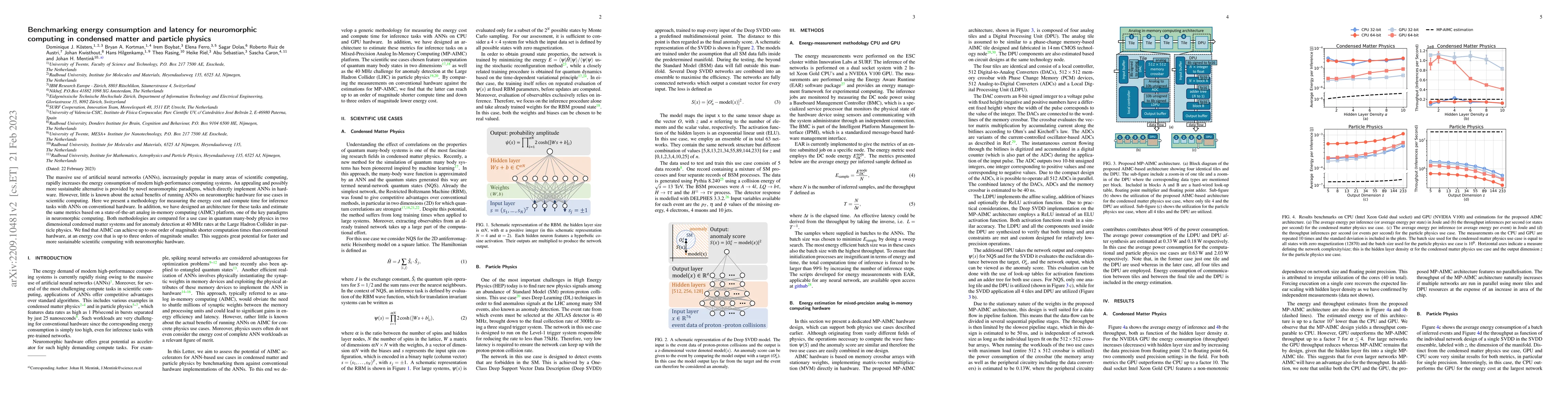 Thumbnail for Benchmarking energy consumption and latency for neuromorphic computing
  in condensed matter and particle physics