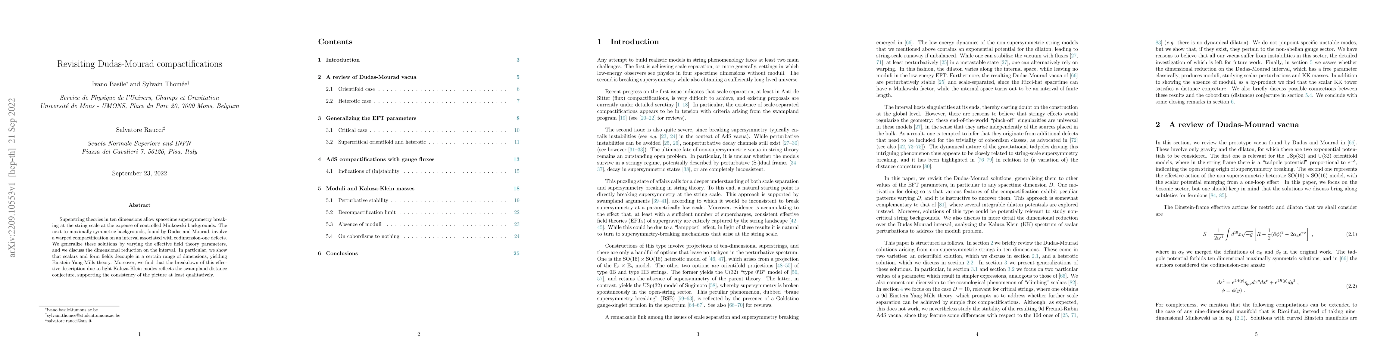 Thumbnail for Revisiting Dudas-Mourad compactifications