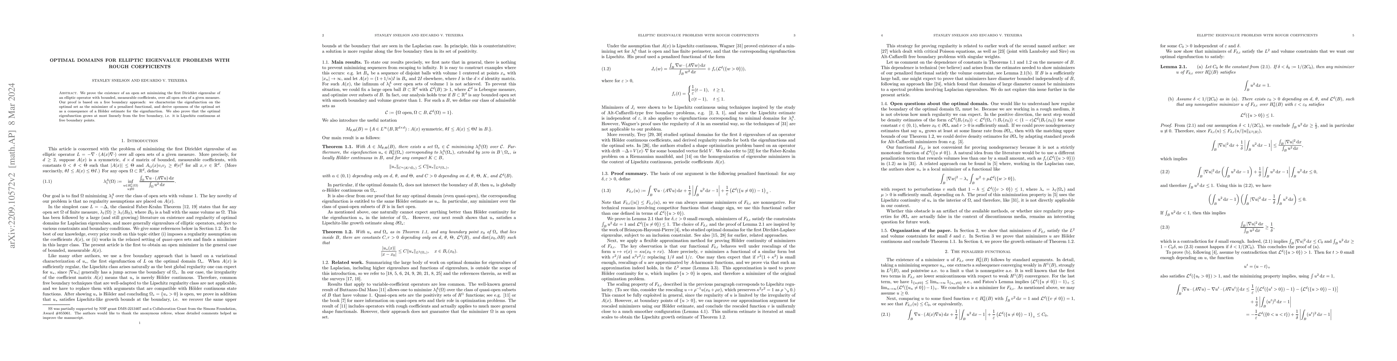 Thumbnail for Optimal domains for elliptic eigenvalue problems with rough coefficients