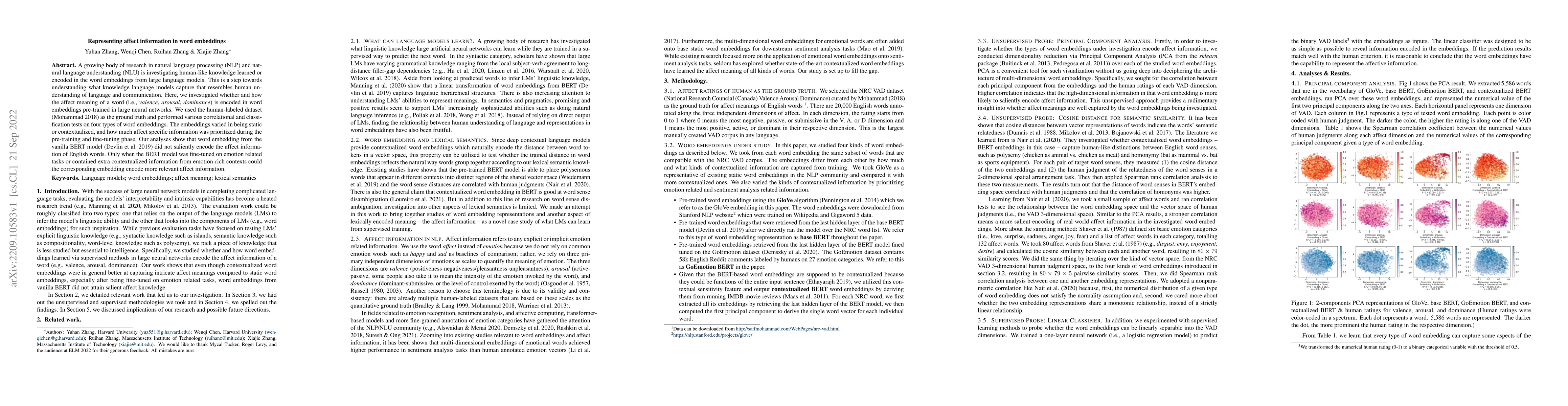 Thumbnail for Representing Affect Information in Word Embeddings