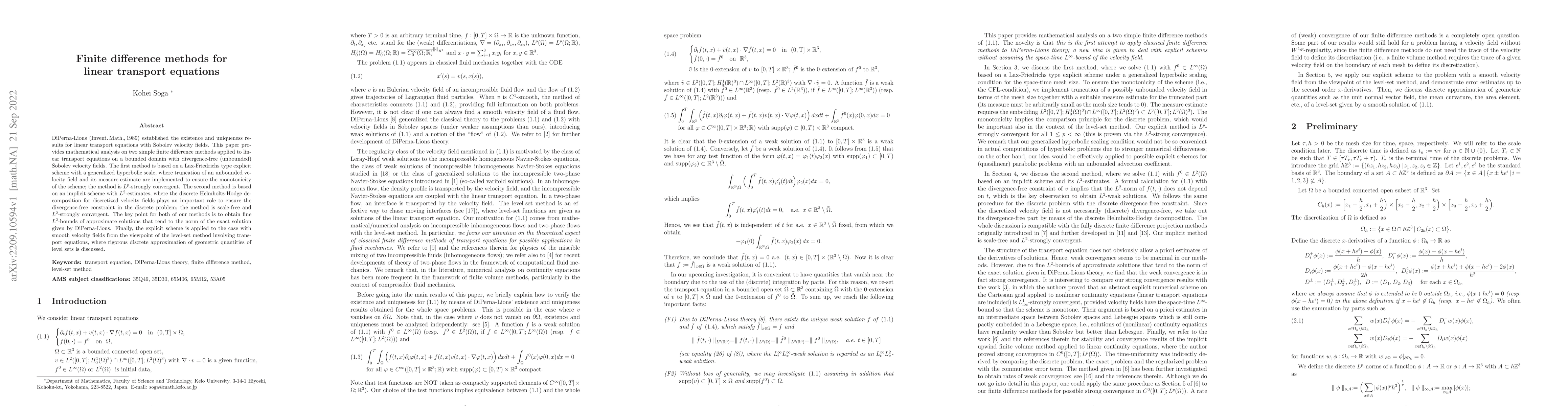 Thumbnail for Finite difference methods for linear transport equations