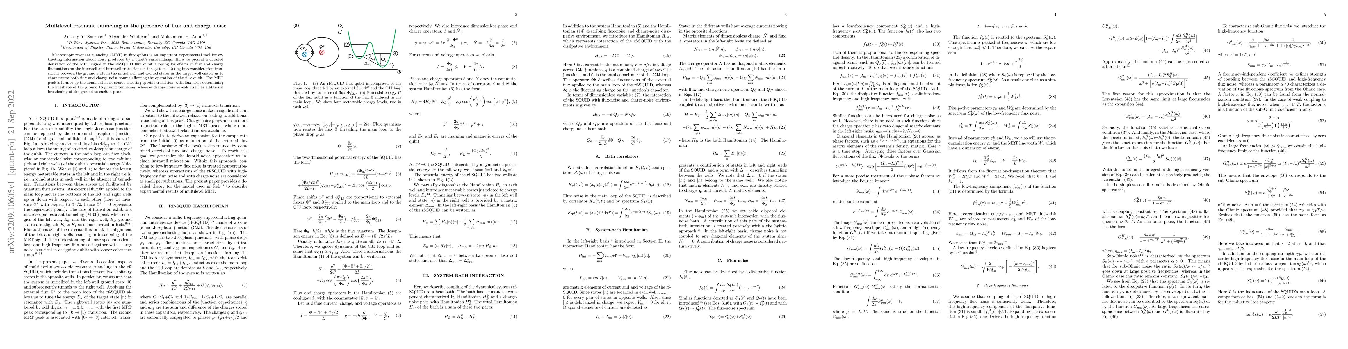 Thumbnail for Multilevel resonant tunneling in the presence of flux and charge noise