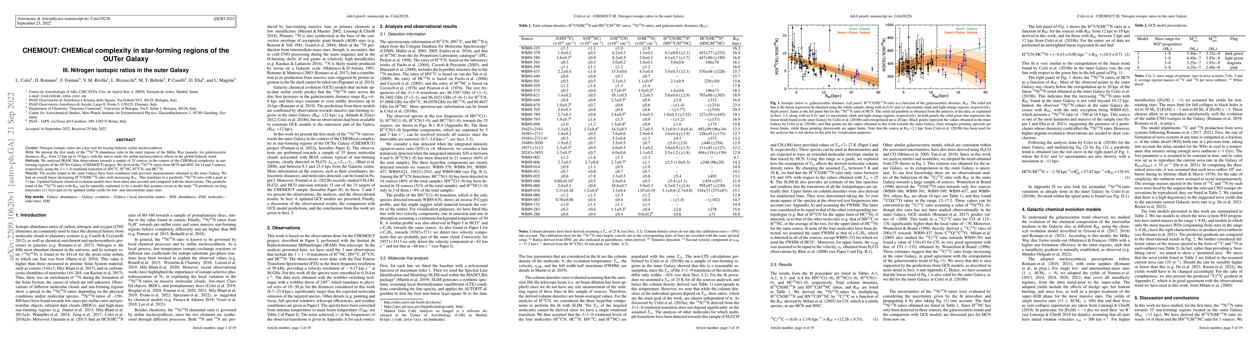 Thumbnail for CHEMOUT: CHEMical complexity in star-forming regions of the OUTer Galaxy
  III. Nitrogen isotopic ratios in the outer Galaxy