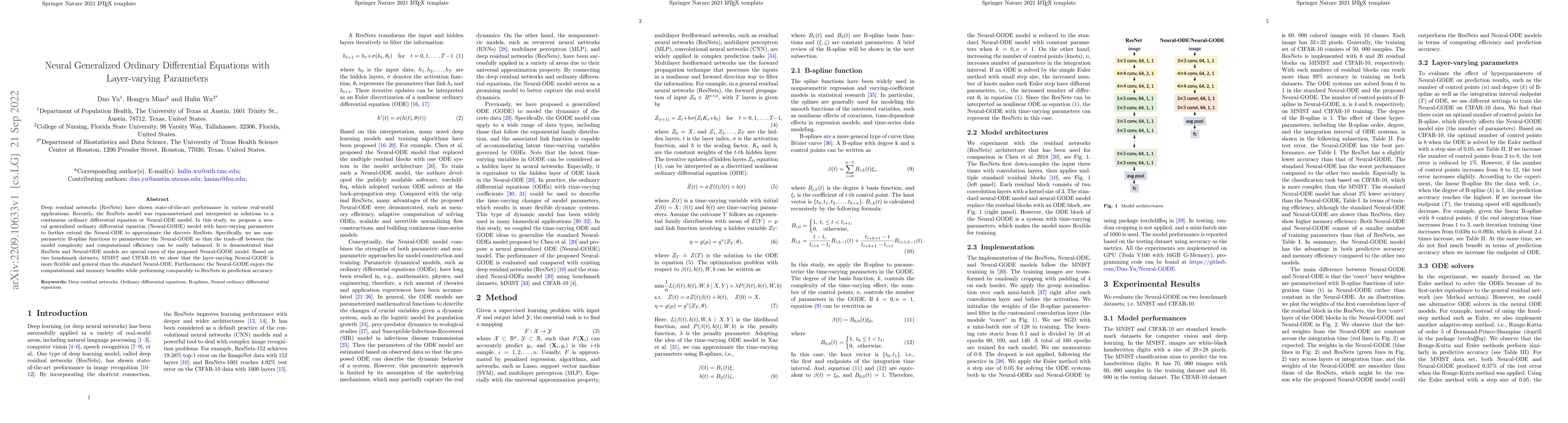 Thumbnail for Neural Generalized Ordinary Differential Equations with Layer-varying
  Parameters