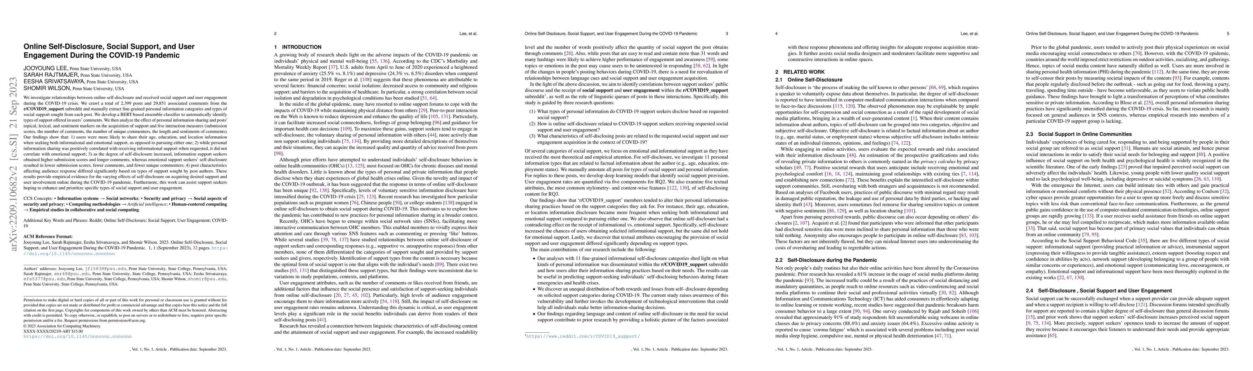 Thumbnail for Effects of Online Self-Disclosure on Social Feedback During the COVID-19
  Pandemic