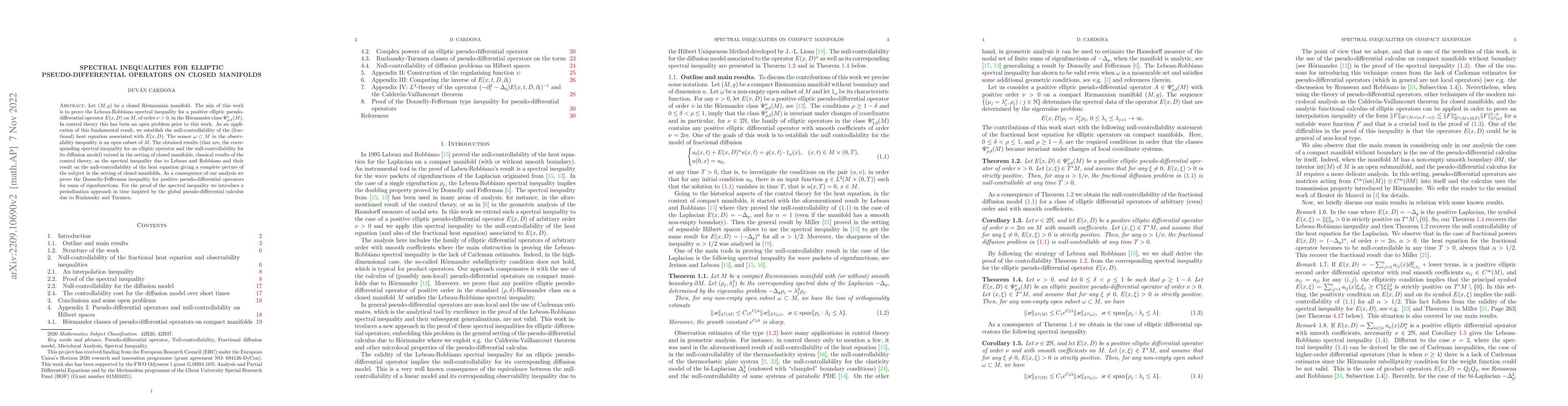 Thumbnail for Spectral inequalities for elliptic pseudo-differential operators on
  closed manifolds