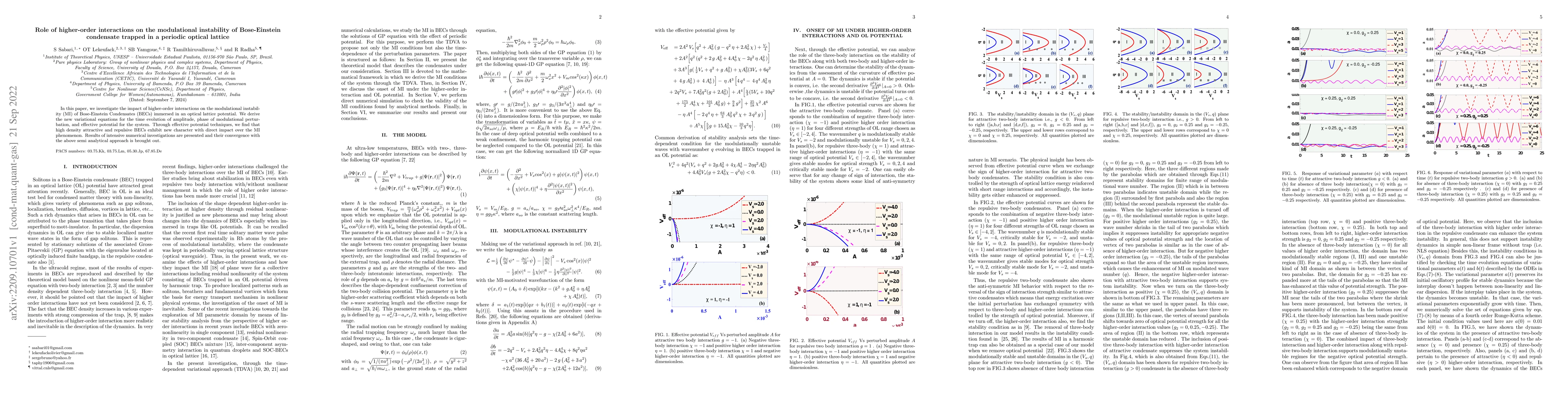 Thumbnail for Role of higher-order interactions on the modulational instability of
  Bose-Einstein condensate trapped in a periodic optical lattice