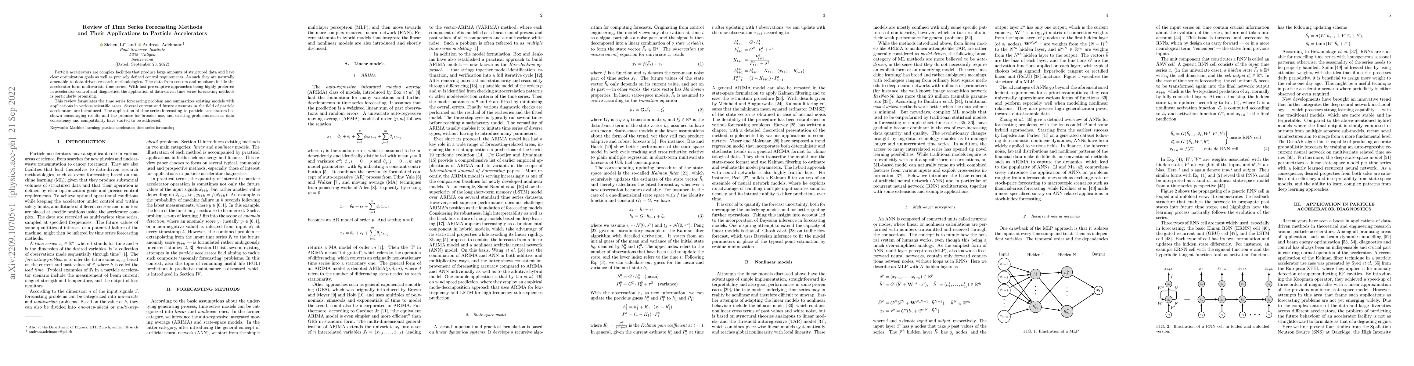 Thumbnail for Review of Time Series Forecasting Methods and Their Applications to
  Particle Accelerators