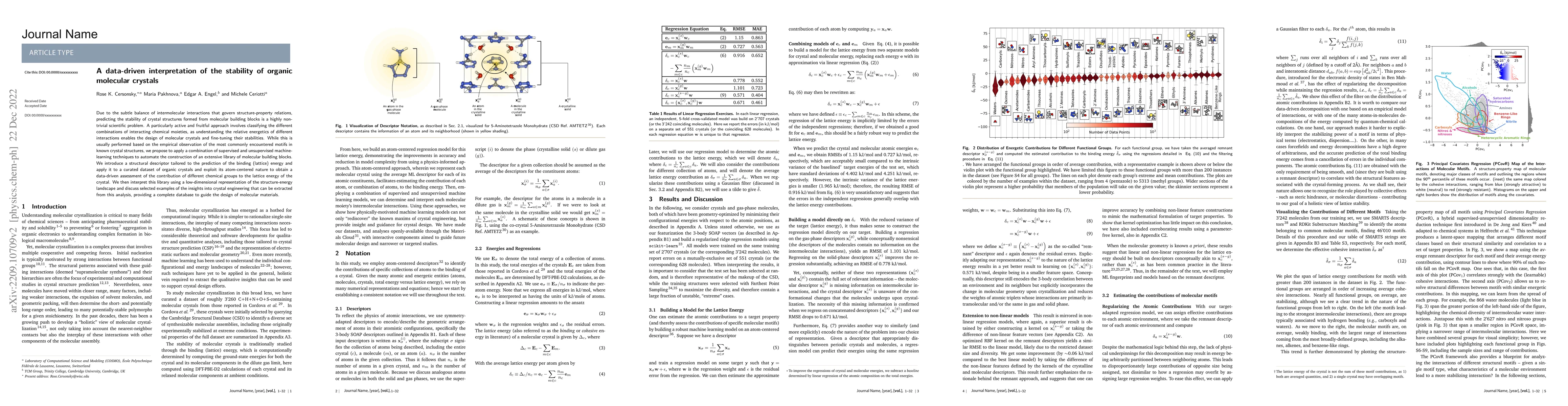 Thumbnail for A data-driven interpretation of the stability of molecular crystals