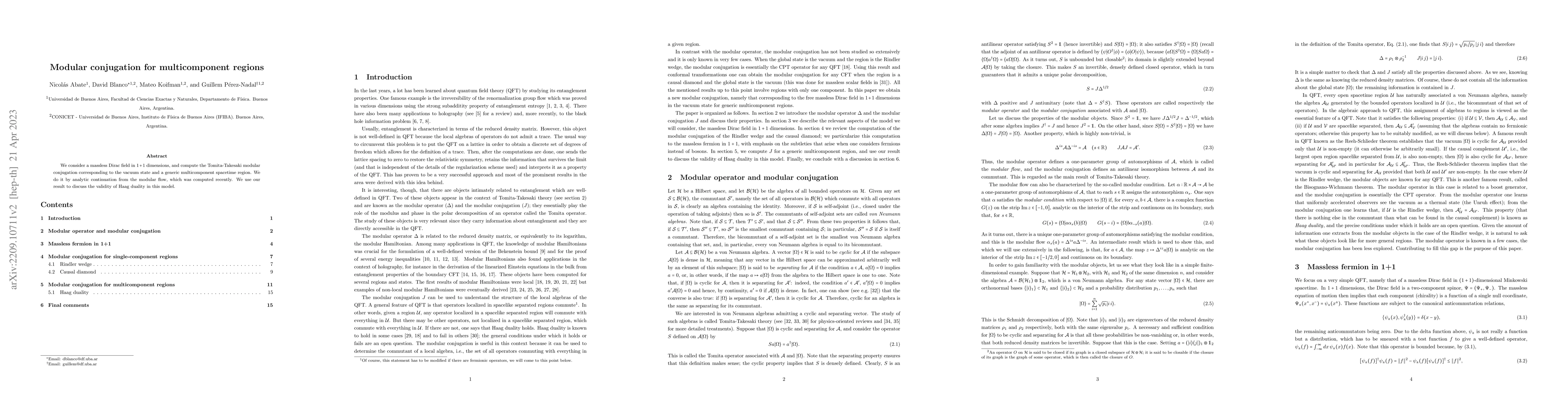 Thumbnail for Modular conjugation for multicomponent regions