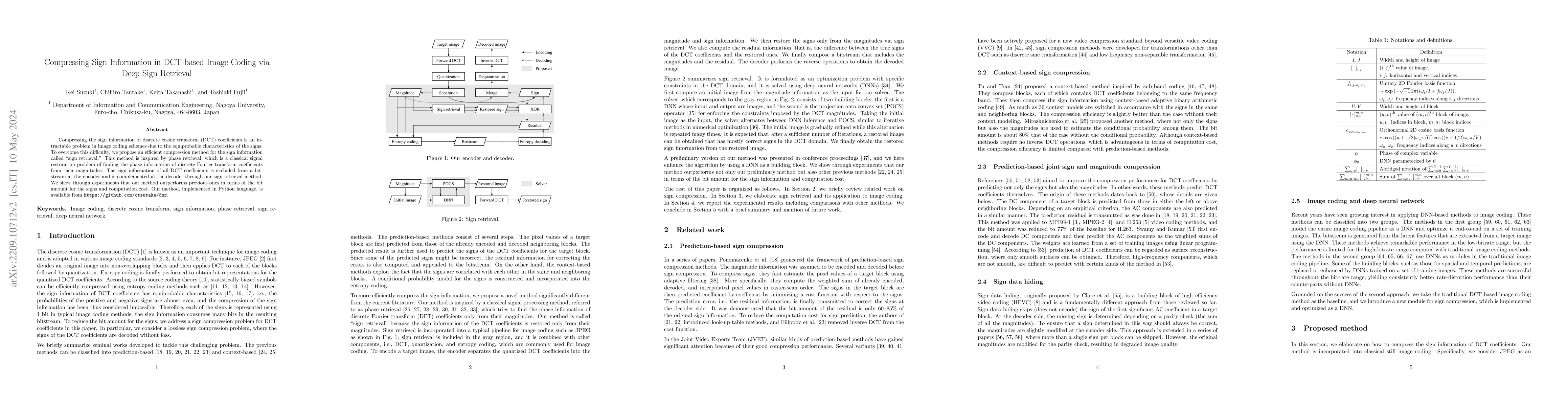 Thumbnail for Compressing Sign Information in DCT-based Image Coding via Deep Sign
  Retrieval