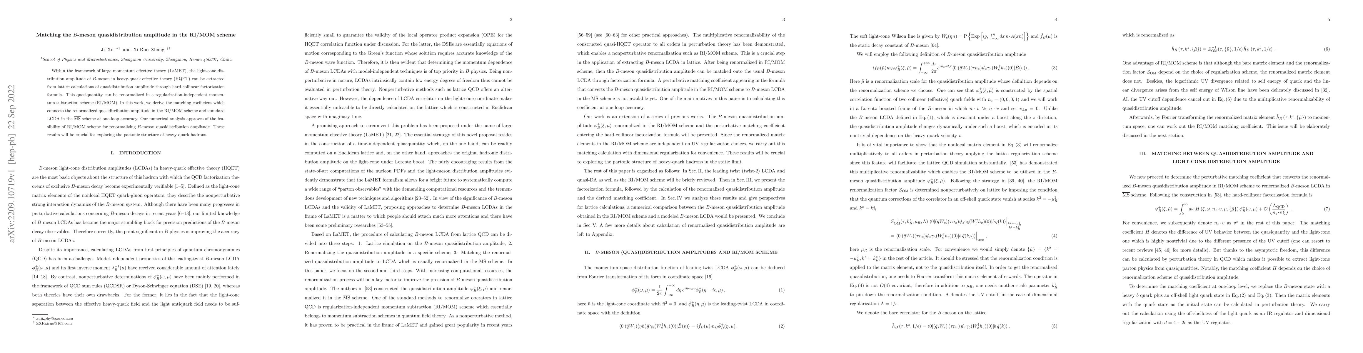 Thumbnail for Matching the B-meson quasidistribution amplitude in the RI/MOM scheme