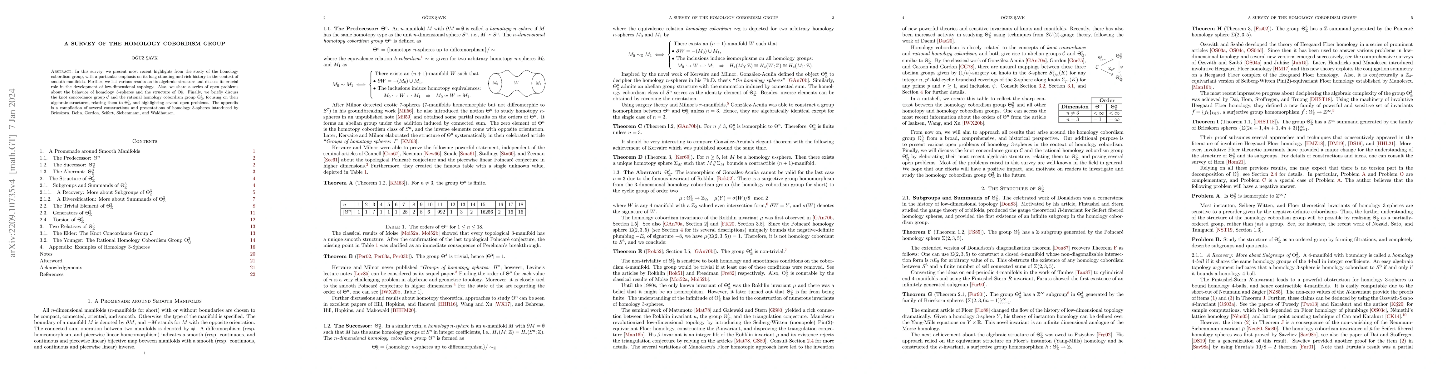 Thumbnail for A survey of the homology cobordism group