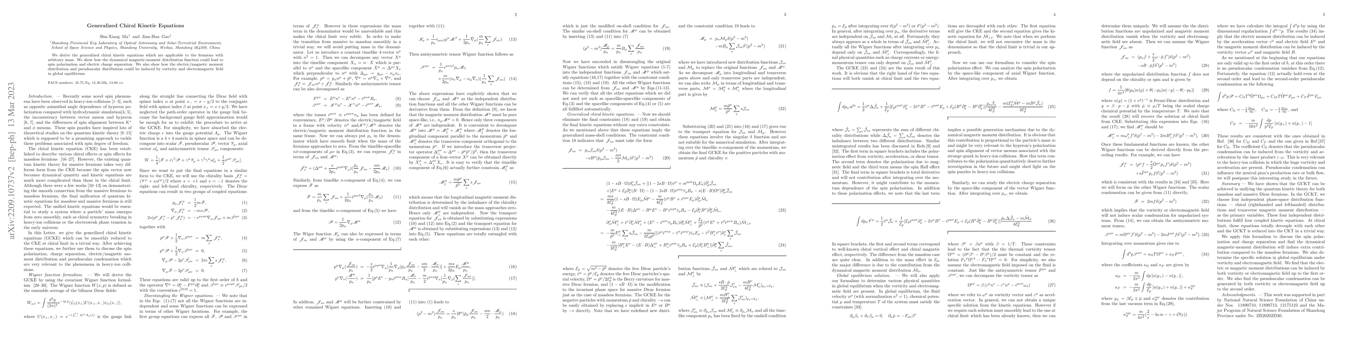 Thumbnail for Generalized Chiral Kinetic Equations
