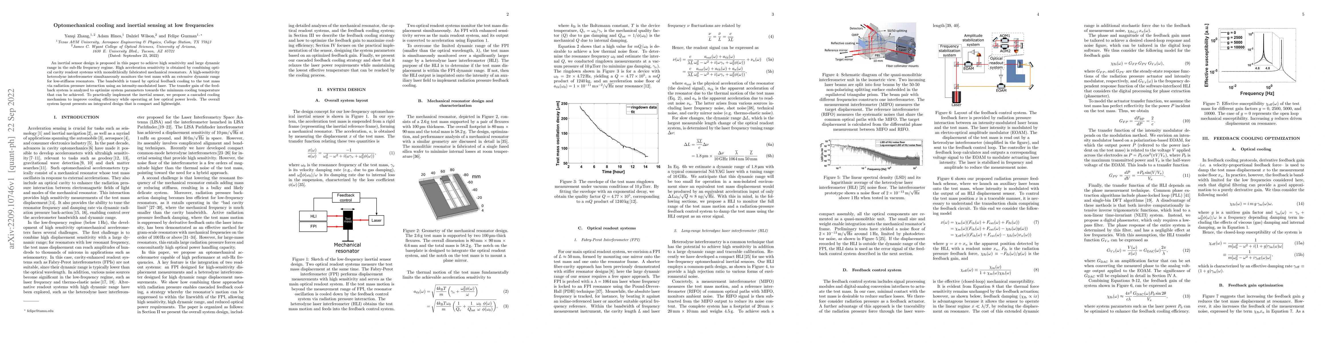 Thumbnail for Optomechanical cooling and inertial sensing at low frequencies