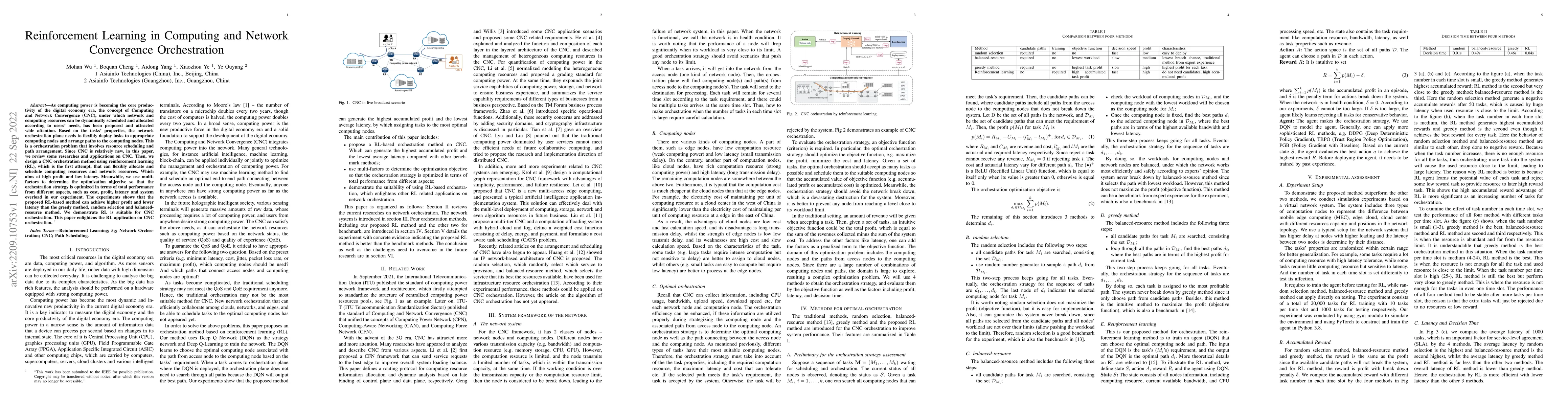 Thumbnail for Reinforcement Learning in Computing and Network Convergence
  Orchestration