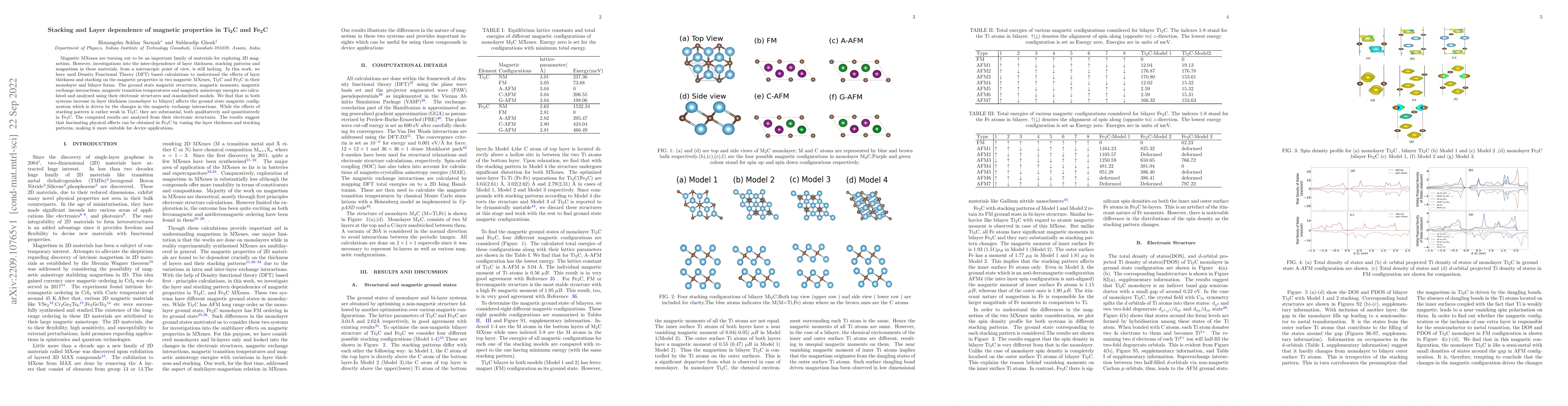 Thumbnail for Stacking and Layer dependence of magnetic properties in
  Ti\textsubscript{2}C and Fe\textsubscript{2}C