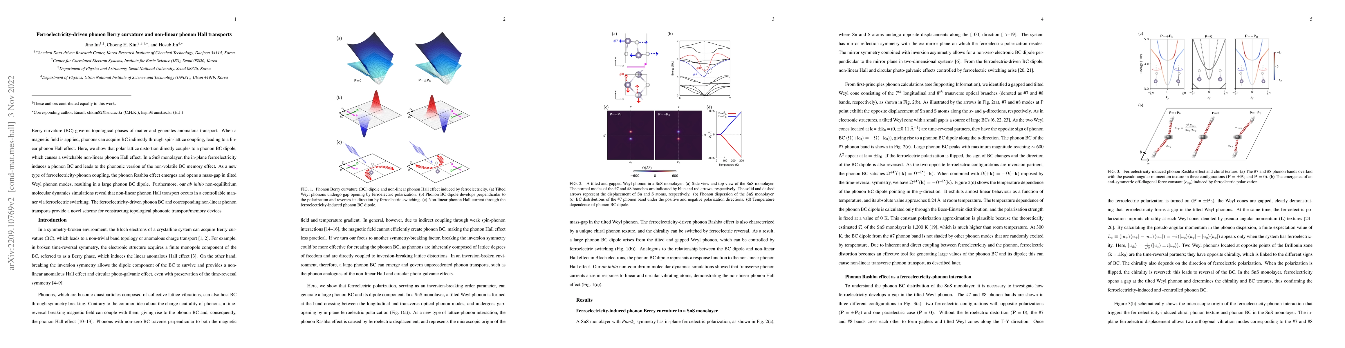 Thumbnail for Ferroelectricity-driven phonon Berry curvature and non-linear phonon
  Hall transports
