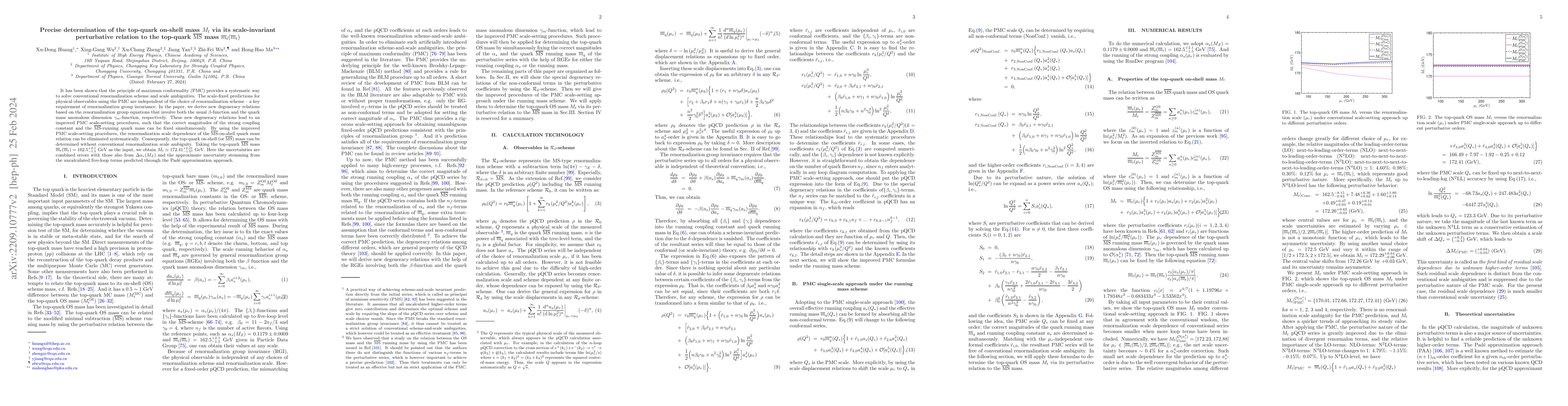Thumbnail for Precise determination of the top-quark on-shell mass $M_t$ via its
  scale-invariant perturbative relation to the top-quark $\overline{\rm MS}$
  mass ${\overline m}_t({\overline m}_t)$