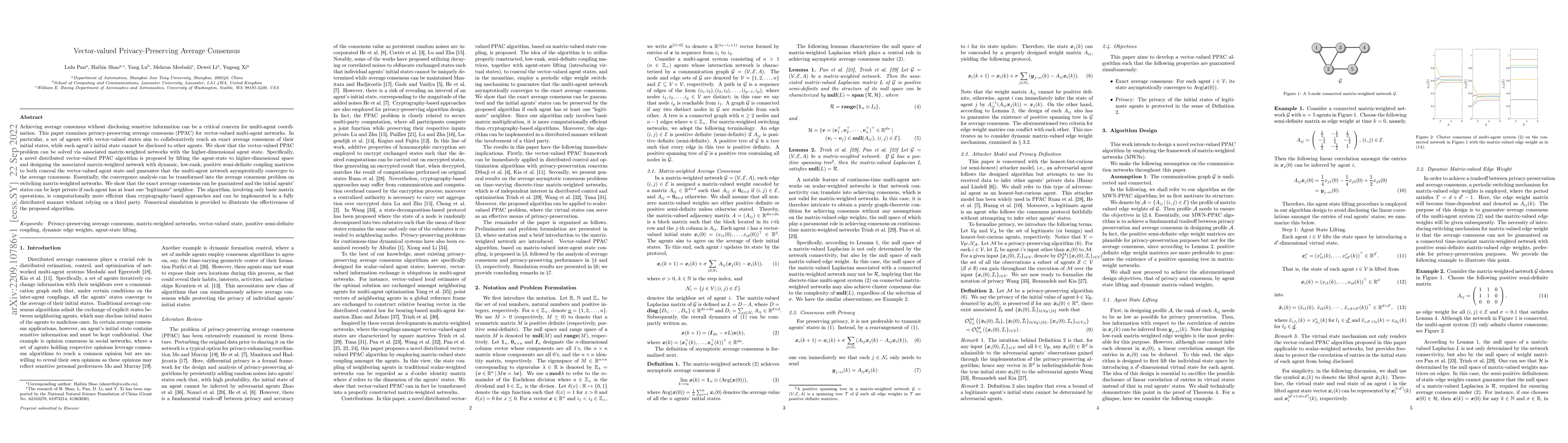 Thumbnail for Vector-valued Privacy-Preserving Average Consensus