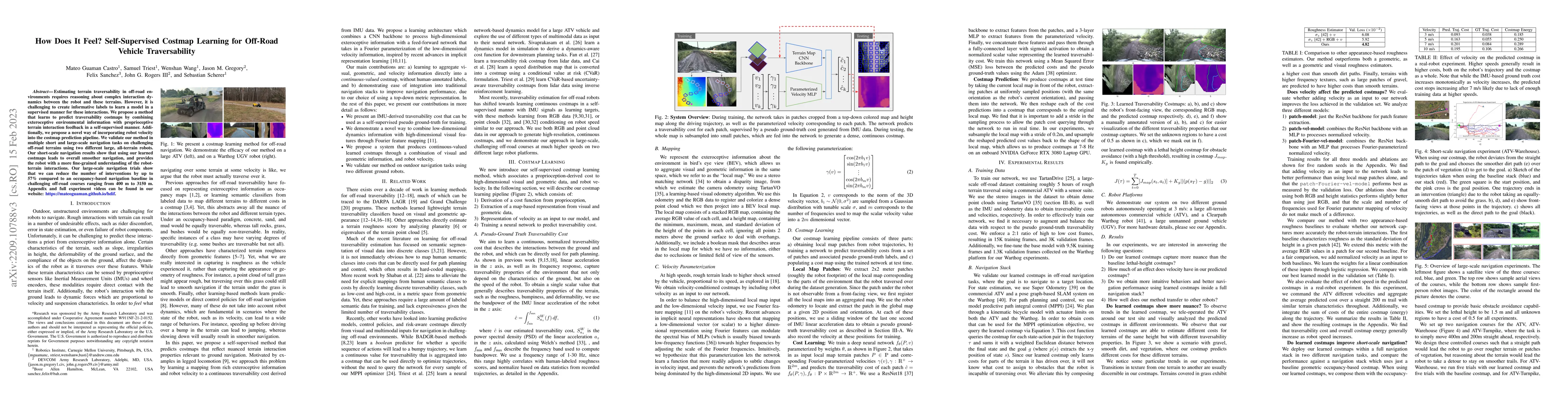 Thumbnail for How Does It Feel? Self-Supervised Costmap Learning for Off-Road Vehicle
  Traversability