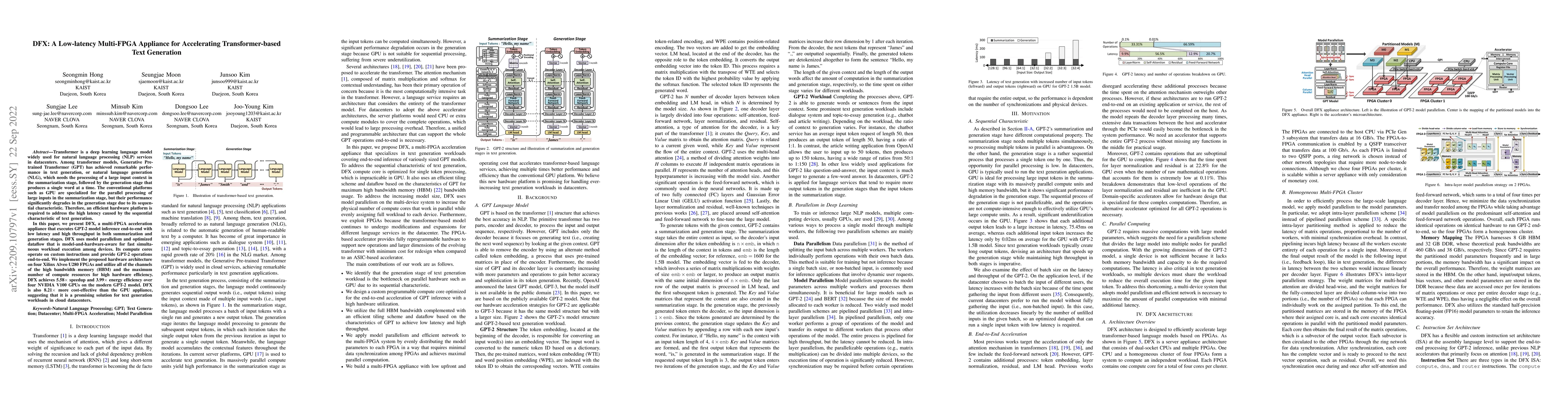 Thumbnail for DFX: A Low-latency Multi-FPGA Appliance for Accelerating
  Transformer-based Text Generation