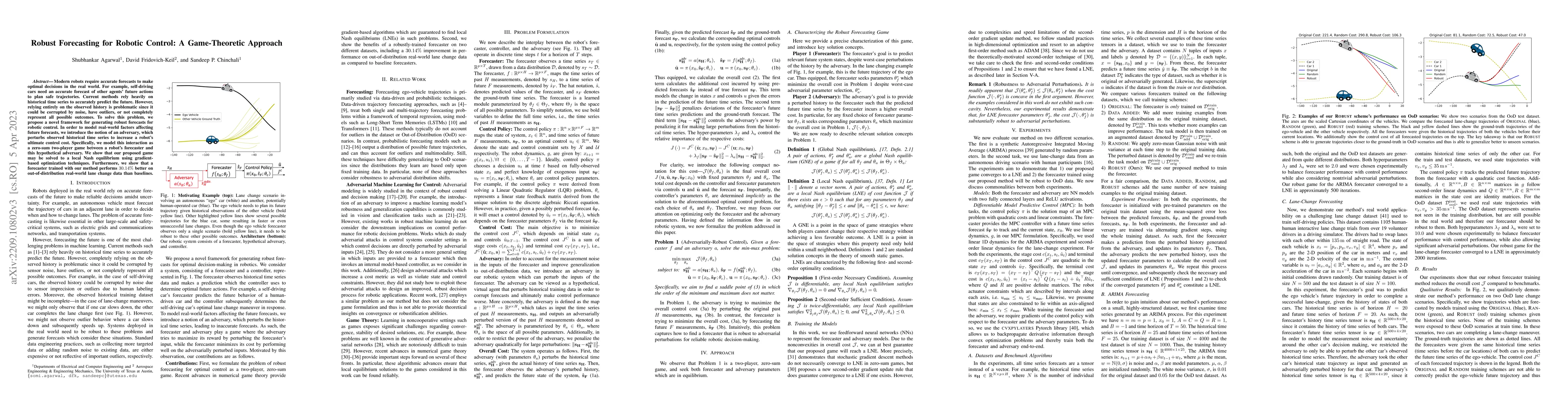 Thumbnail for Robust Forecasting for Robotic Control: A Game-Theoretic Approach