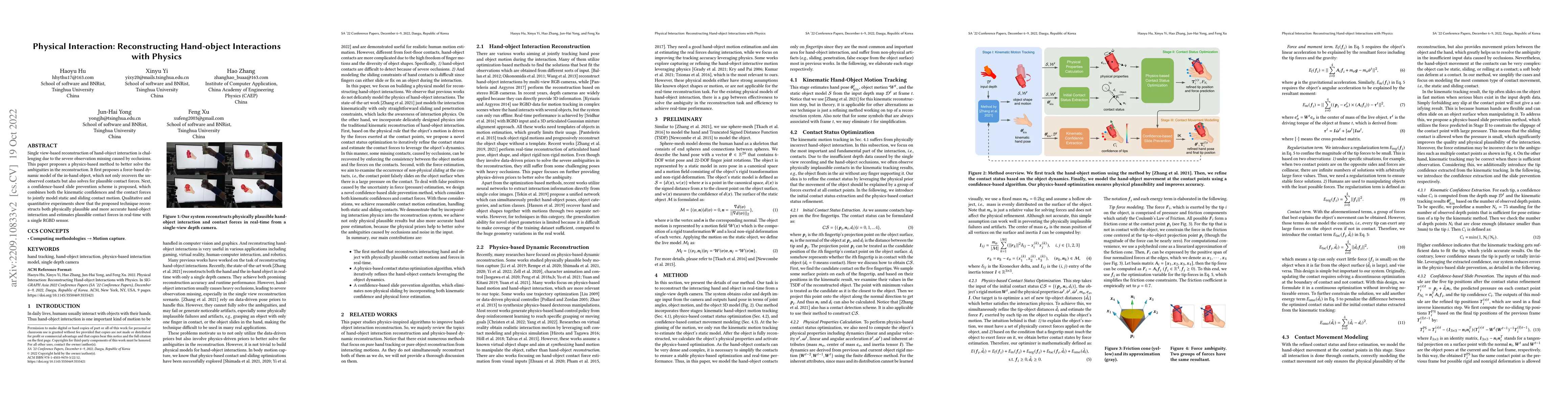 Thumbnail for Physical Interaction: Reconstructing Hand-object Interactions with
  Physics