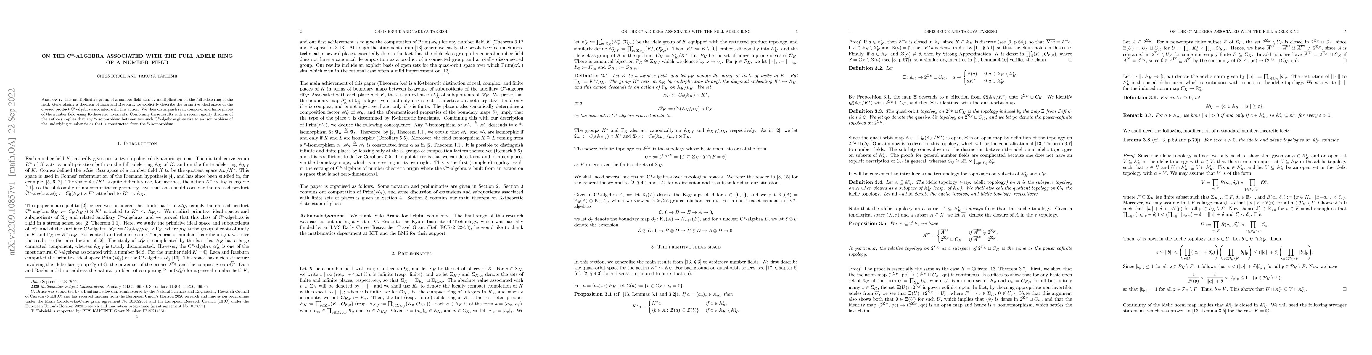 Thumbnail for On the C*-algebra associated with the full adele ring of a number field