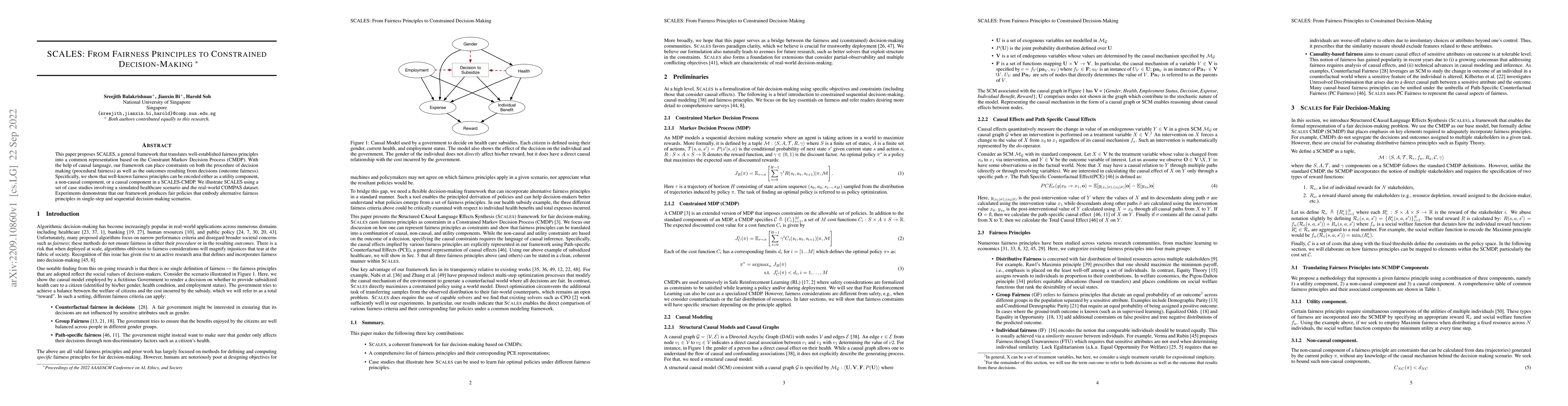 Thumbnail for SCALES: From Fairness Principles to Constrained Decision-Making