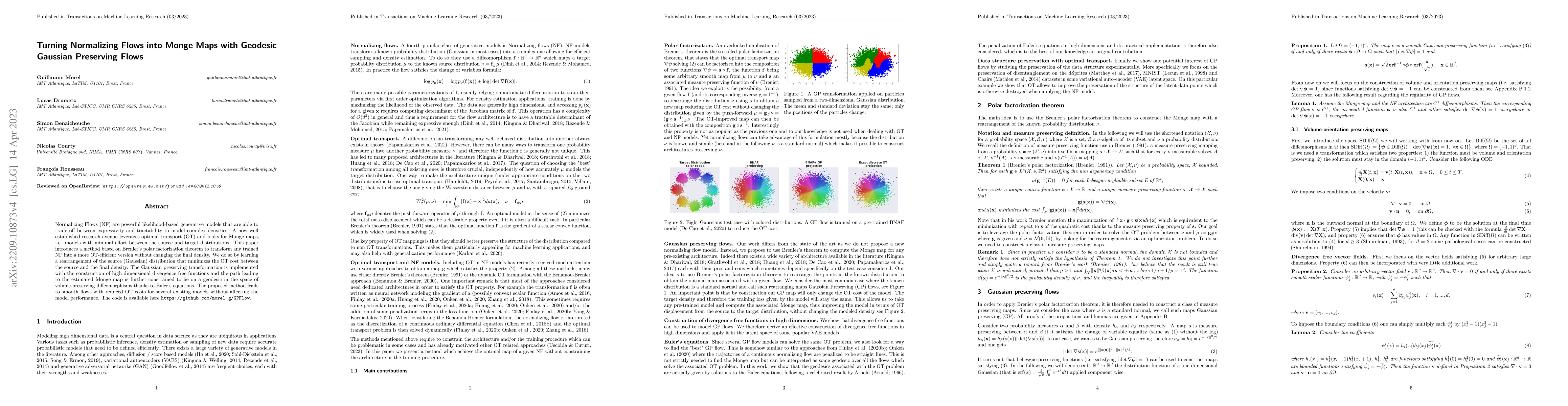 Thumbnail for Turning Normalizing Flows into Monge Maps with Geodesic Gaussian
  Preserving Flows