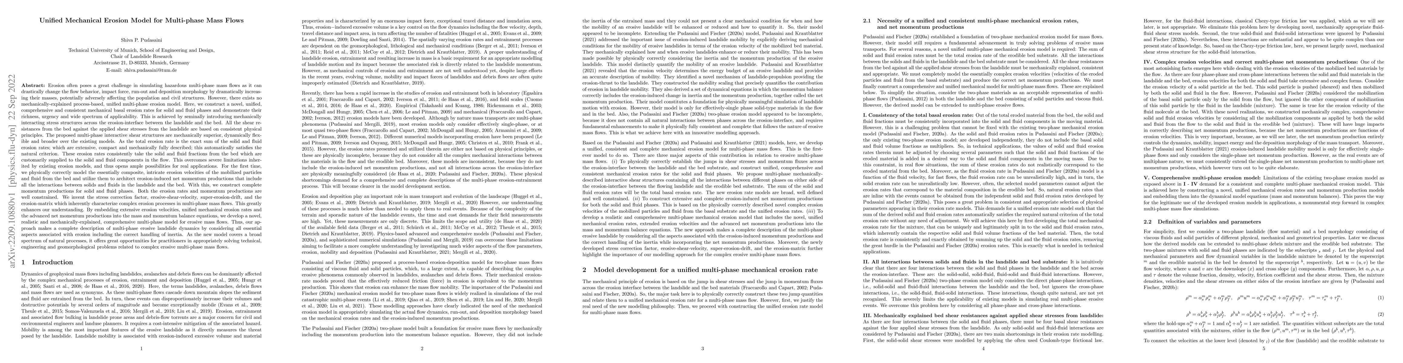Thumbnail for Unified Mechanical Erosion Model for Multi-phase Mass Flows