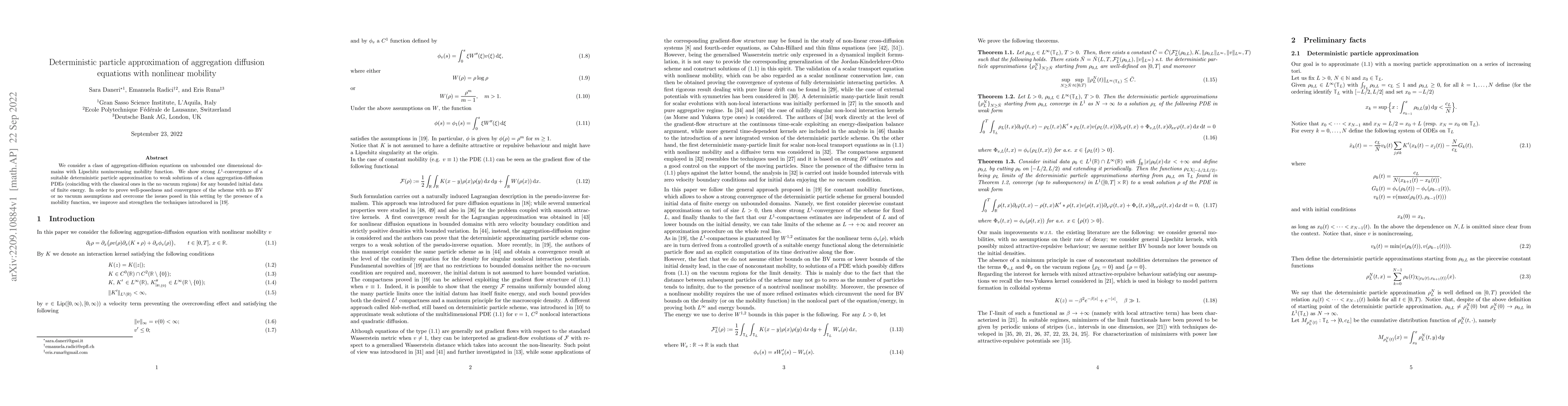 Thumbnail for Deterministic particle approximation of aggregation diffusion equations
  with nonlinear mobility