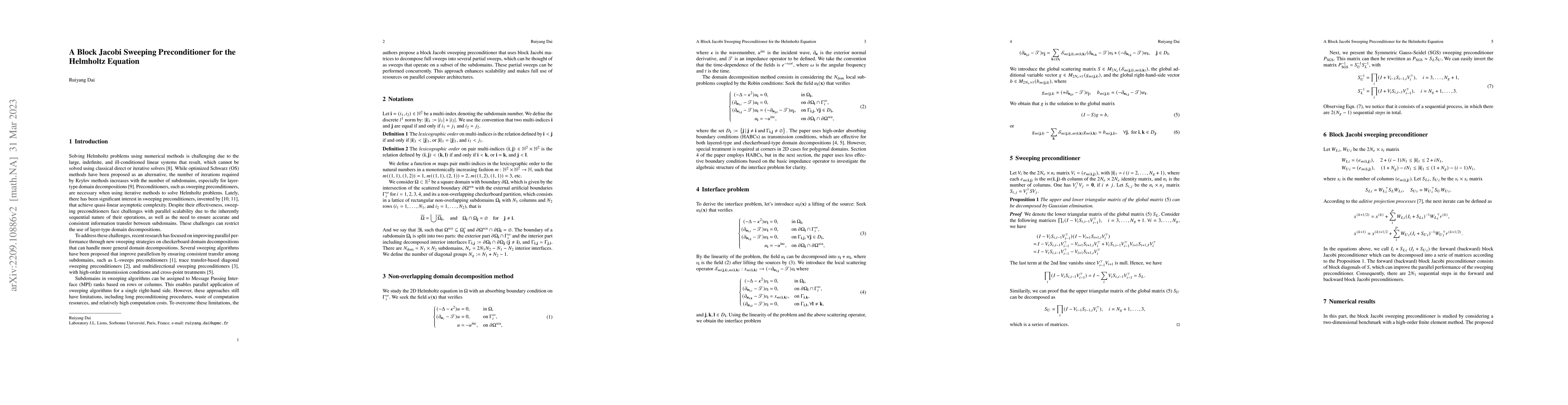 Thumbnail for A Block Jacobi Sweeping Preconditioner for the Helmholtz Equation