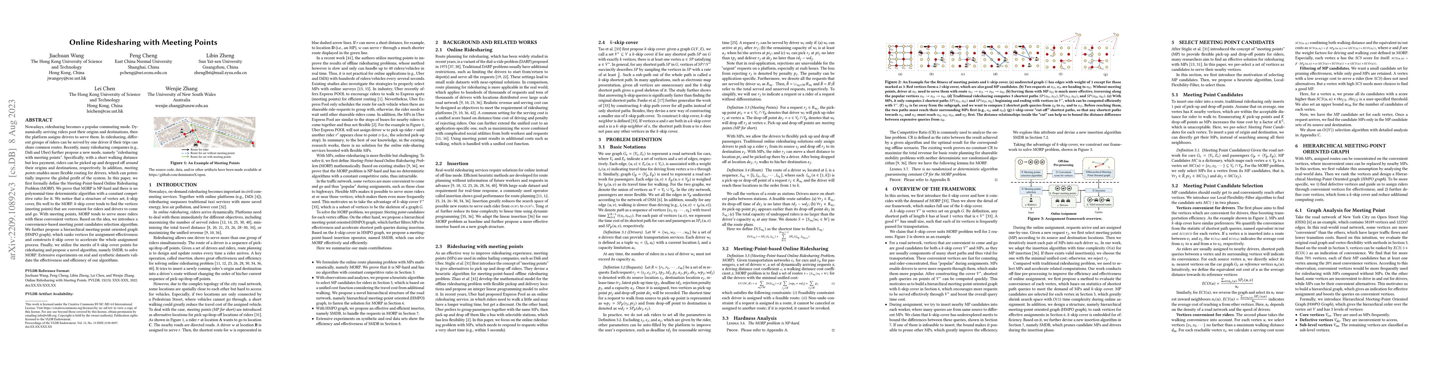 Thumbnail for Online Ridesharing with Meeting Points [Technical Report]