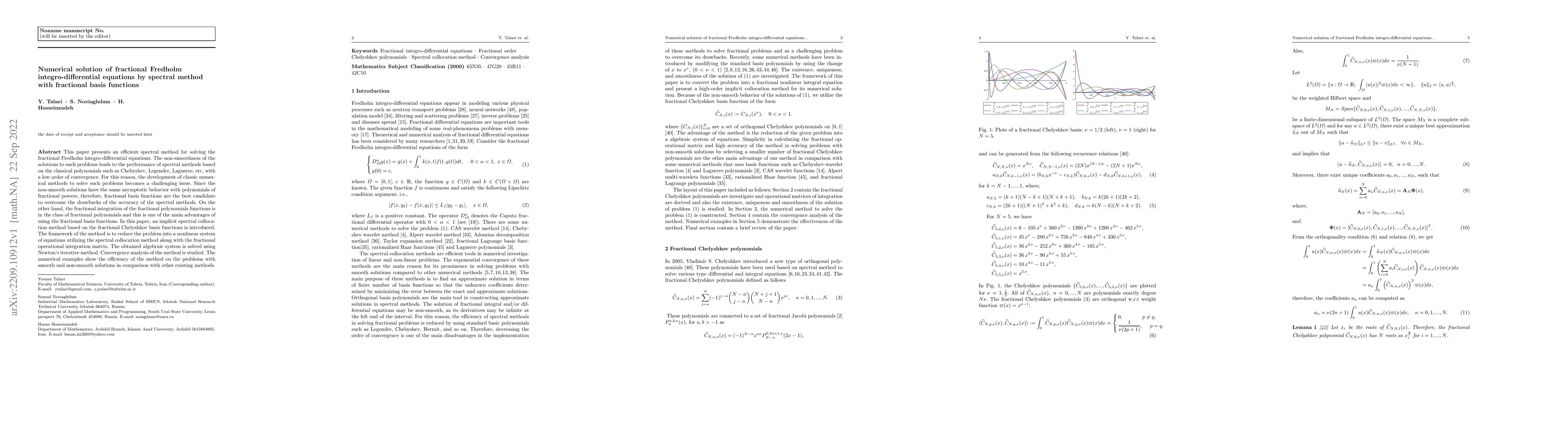 Thumbnail for Numerical solution of fractional Fredholm integro-differential equations
  by spectral method with fractional basis functions