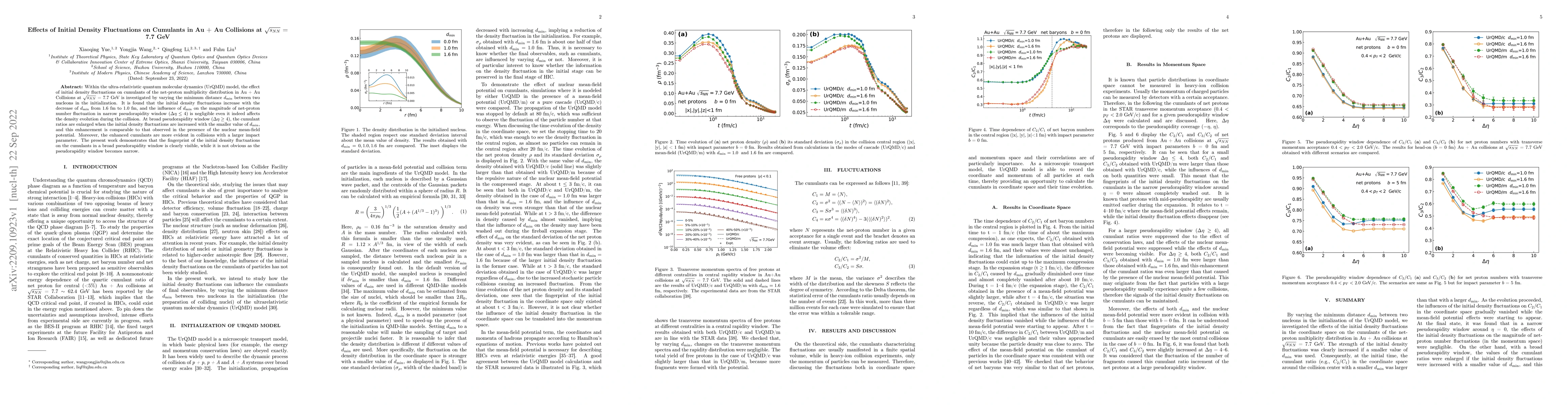 Thumbnail for Effects of Initial Density Fluctuations on Cumulants in Au + Au
  Collisions at $\sqrt{s_{NN}}$ = 7.7 GeV
